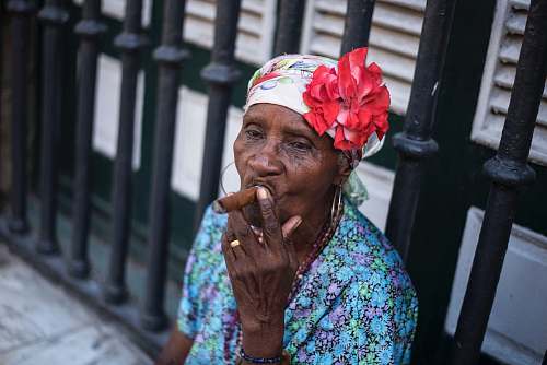 human woman using cigar people