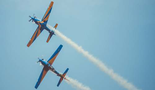 aircraft two monoplanes flying airplane