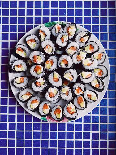 meal plate of sushi dish dish