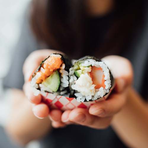 person sushi food human