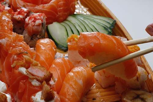 sushi variety of sushi fish