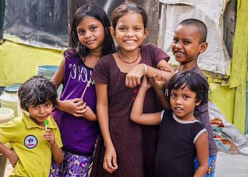 person five children smiling people