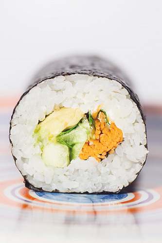 food maki roll on table egg