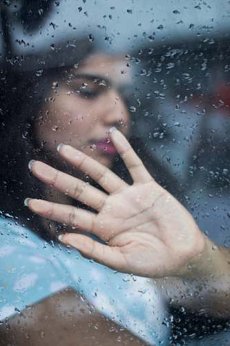 human woman in white top finger