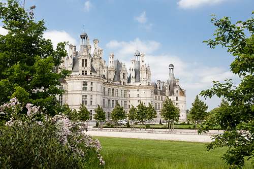 castle white building near trees building