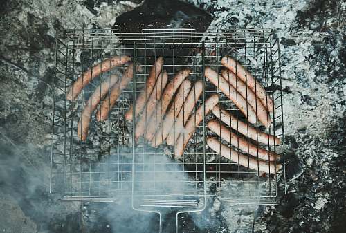 food grilling sausage smoke
