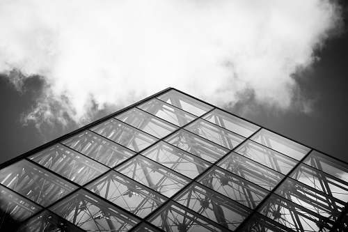 paris grayscale photography of curtain wall building france