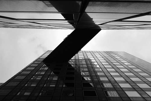 paris grayscale photo of worm's eye view of building black-and-white