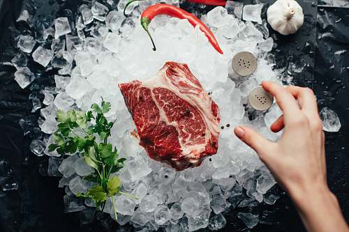 person meat on top of ice human