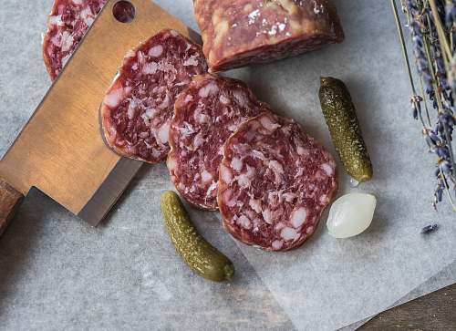 salami sliced meats and meat clever onion