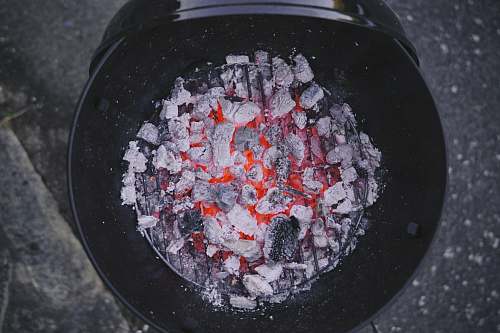 charcoal aerial view photography of burned charcoal ember