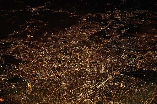 city aerial photography of city night