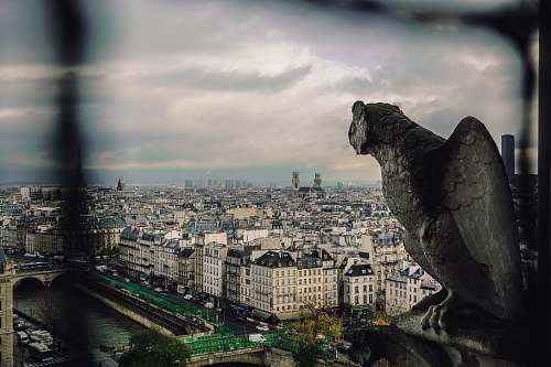 sculpture aerial view of city buildings ornament