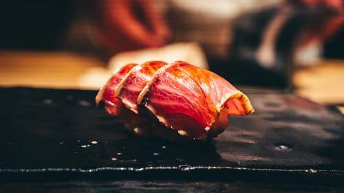 pork bacon strip sushi rin nishimura