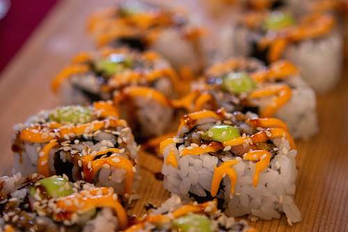 plant rice dish sushi