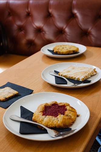 table pastry on plate on top of table dining table