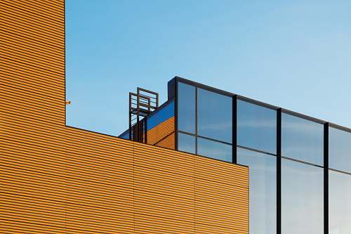 architecture closeup photo of a building office building