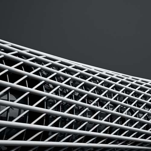 black-and-white grayscale photgraphy of fence grille