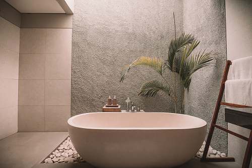 interior white ceramic bathtub bathroom