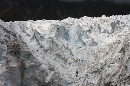 a large glacier wall