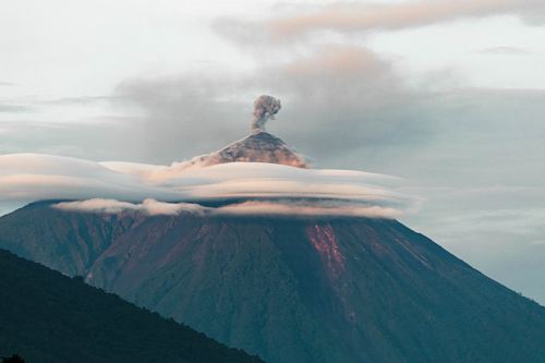 brown and gray volcano