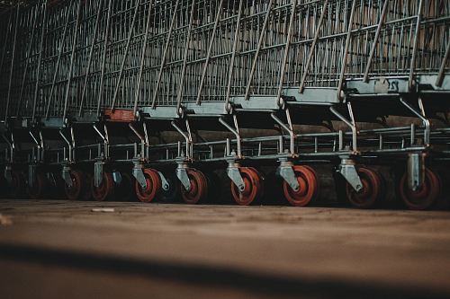 line of shopping cart