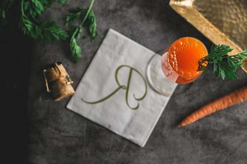 plant beverage glass on white r initial coaster orange