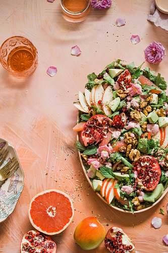 orange vegetable salad on white ceramic plate plant