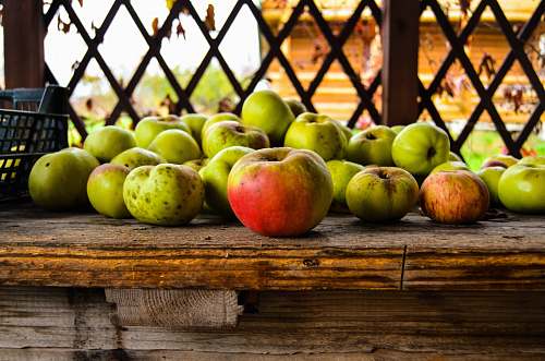 food three green and red apple fruit
