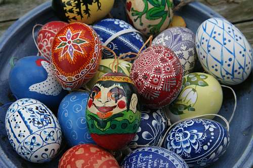 food assorted-color Easter eggs on bowl easter egg