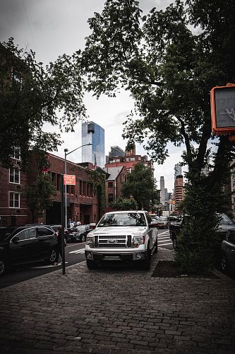 a street with cars parked on it