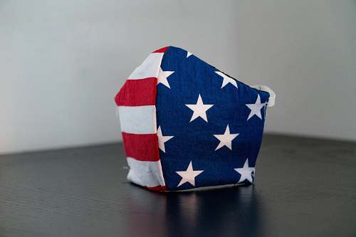 symbol blue white and red star print textile apparel