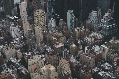 high-angle photography of city building s