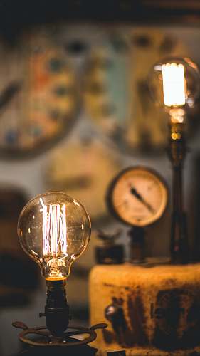 lamp turned-on light bulb architecture
