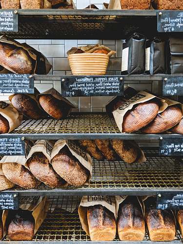 bread baked breads in rack food