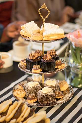 shop cupcakes on tray on table sweets