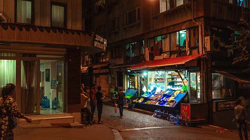 person night market kiosk