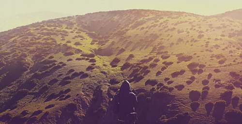 morocco aerial photography of brown hill behind