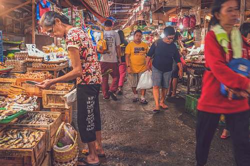 human people walking on market store market