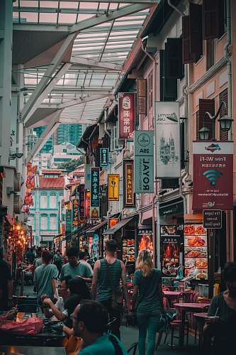 people people walking on street market singapore