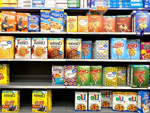 market labeled box lot supermarket