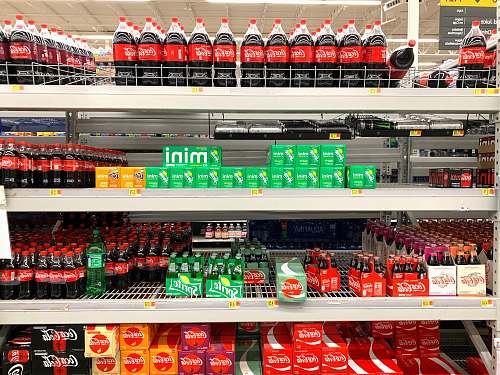 supermarket Coca-Cola soda bottle lot market