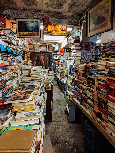 indoors pile of book book