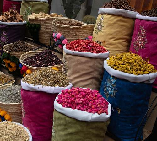 market sack of spices bazaar