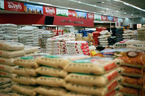 market white plastic sacks grocery store