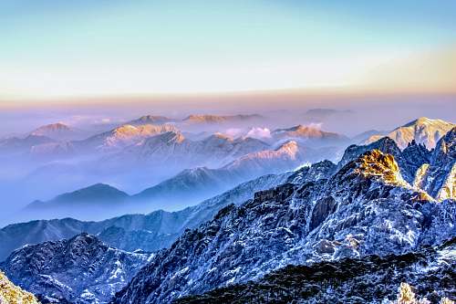 nature blue mountain under blue sky mountain range