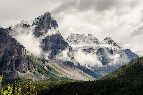 nature grey and white mountain snow