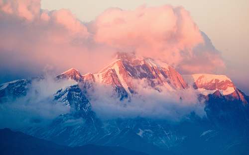 nature mountain covered with snow at daytime snow
