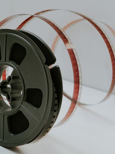 red and gray camera film