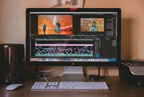 turned-on iMac screen